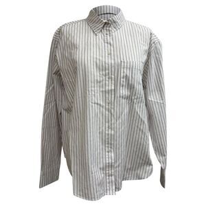 Anine Bing Striped Shirt in White Cotton